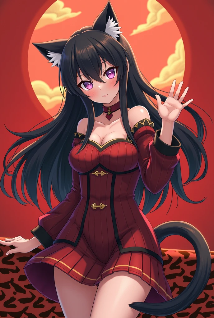 1girl, animal ears, clothing cutout, cat ears, flower, dress, hair ornament, tail, cat tail, hair flower, twintails, bell, pink dress, navel cutout, long hair, hand range, pink nails, :d, navel, very long hair, cat girl, smile, detached sleeves, blunt bangs, slit pupils, tail ornament, bangs, open mouth, frilled sleeves, jingle bell, frills, breasts, nail polish, blush, holding, floral print, bare shoulders, looking at viewer, chinese clothes, cleavage cutout, animal ear fluff, egasumi, holding range, small breasts, folding fan, side slit, china dress, standing, black hair
<lora:PK-FurryMix-128:1>