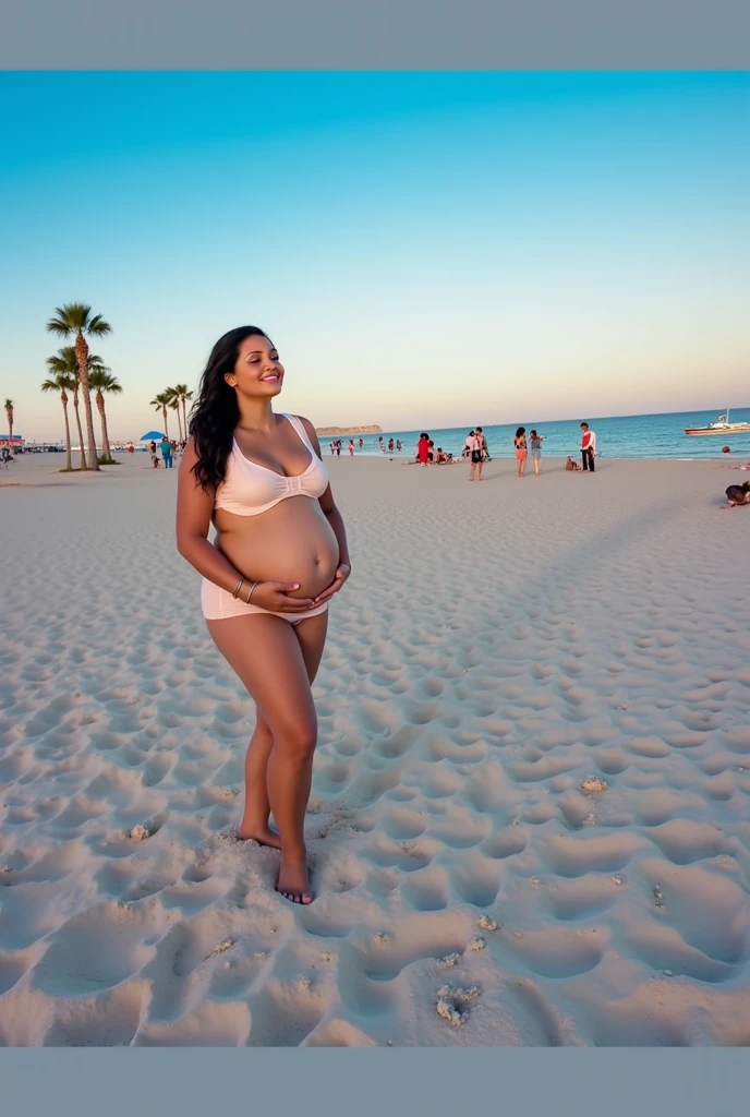 White bimbo in thong with a giant ass and a black newborn baby