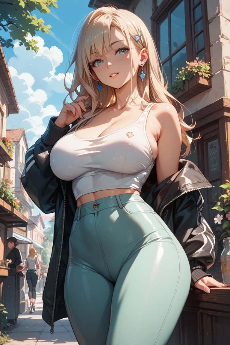 1female,35yo,Huge breasts, 独奏,Wear yoga clothes,Wear a headband,, Pornographic exposure,ln the forest, She has long flowing blonde hair, Bare genitalia,Sateen,Bigchest, From the front side, Wet straight hair, Sweating profusely,mostly cloudy sky,(tmasterpiece),(Very detailed CG unity 8K wallpaper),best qualtiy,voluminetric lighting,detailed back ground,beatiful detailed eyes,Bright pupils,(Very fine and beautiful),(Beautiful and detailed eye description),ultra - detailed,facing at camera,A high resolution,ultra - detailed),Very long hair,standing on your feet,Emotive expressions,Open-mouthed,Chest sagging,nakeness, Expose the genitals,revealing breasts,Camel toes,with no underpants,extremely large bosom,Extremely colorful,Most detailed,fully body photo,The face is well lit,frontage
