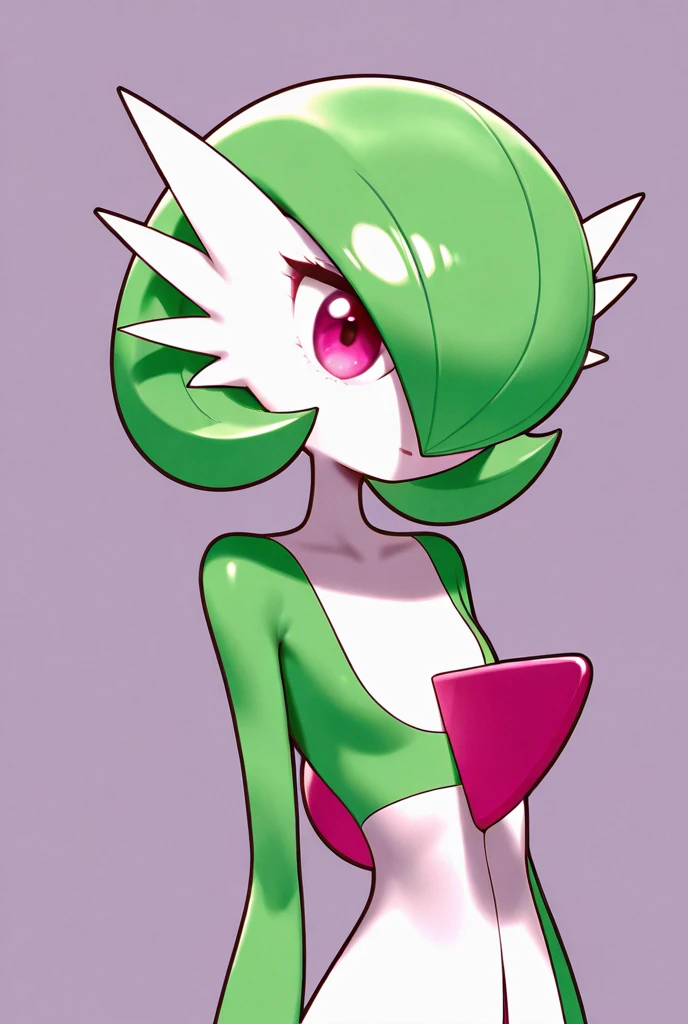 score_9, 1girl, gardevoir, backlighting, blush, bob cut, breasts, bright pupils, closed mouth, colored skin, dark, female focus, gen 3 pokemon, glowing, glowing eyes, green hair, green skin, hair over one eye, half-closed eyes, hand to own mouth, hand up, looking at viewer, multicolored skin, one eye covered, pokemon (creature), raised eyebrows, red background, red eyes, short hair, small breasts, solo, standing, tears, tongue, tongue out, two-tone skin, upper body, wavy mouth, white pupils, white skin