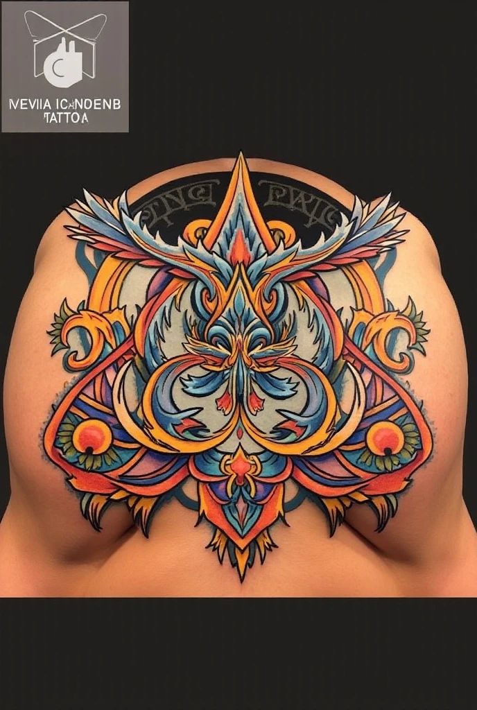 blessing tattoo design in the shape of a uterus engraved just above the crotch,The blessing of being attractive and seductive to all , stylized art,, Intricate, High Detail