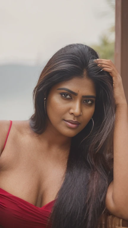 lavanya , closeup face, potrait, face close up, ((lace lingerie)), in bedroom, ultrarealsitic, body closeup, close up body shot, cleavage and navel, milf, looking at viewer, masterpiece, ultrarealistic, ((very fair skin tone)), free shaggy hair, high quality