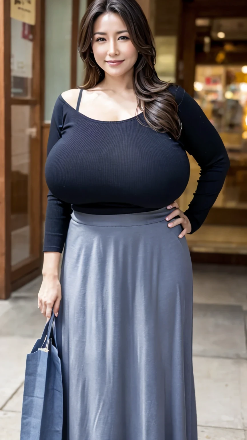 black medium hair,wavy hair,(armpit focus:1.3),(close up),saggy and gigantic breasts,(laughing),(frilled tubetop pink blouse),undressing,puffy brown nipples,28 years old,arm up,(black armpit hair:1.1),thick upper arm,standing in dark back alley,dark offstreet,(curvy body:1.4),red skirt),seductive and mature woman,beautiful and adult face,japanese woman,(at dark midnight:1.5),earing,