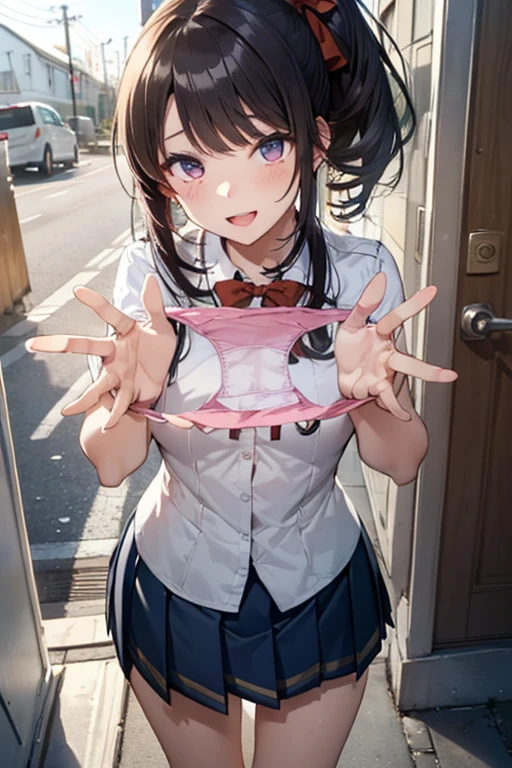 One Girl,
Laundry room,washing machine, Laundry basket, a few underwears are in a , {{{Half Twin Tail:1.3}}}、BREAK,blush, bow, Red Bow, Long sleeve, shirt, Collared shirt, Pleated skirt, Small breasts,
{{{Face close-up}}},Upper Body,,Check out the lace panties,High quality underwear,
Looking down,View your audience,
Lace panties as a gift,
Tabletop, Highest quality, , absurdes, Perfect Skin, Detailed skin texture, Super detailed, 8K, Intricate details, Beautifully detailed face,High resolution,
{{{Shadowed face}}}, mock, {{{Through clenched teeth:1.2}}}, smile, Looking down at the viewer, masterpiece,absurdes, Beautiful detailed face seen from the front,