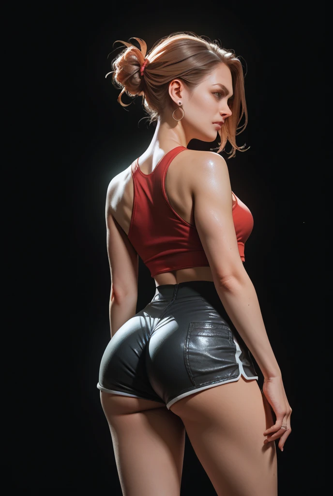 ((Jennifer Garner from Alias TV series)), Raw, Analog, Nikon Z6, Award winning action photograph of looks like Jennifer Garner wearing , red hair, skintight ((leggings)) a skintight white crop top, ((exposed midriff)), freckles, ski cap standing on a snowy mountain, snow flakes falling, people skiing in background 18 years old, (short red hair), green eyes, small perky breasts, ((chiseled abs)), athletic, thin, skinny, petite, [blue eyes], wet hair, wet skin, large breasts, big breasts intricate detail, highres, detailed facial features, high detail, sharp focus, smooth, aesthetic, extremely detailed, stamp, octane render, puffy , (pronounced pubis), ((cameltoe:1.3)), octane render, photo_\(ultra\), photorealistic, realistic, post-processing, max detail, roughness, real life, ultra realistic, photorealism, photography, 8k uhd, photography, SEMI-SILHOUETTE light, octane render, freckles, trending on instagram, espn, sports illustrated