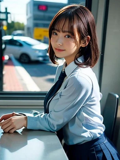 Beautiful Japanese ,Cute face,Perfect Face,Tying up hair,smile,,,tie,Collared sleeveless shirt,skirt,Show your side,Thighs,No underwear,Pussyを見せる,No underwear,Beautiful crotch,Leg spread,Commuting on foot,Pussy,Pussy,Pussy
