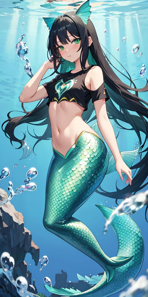NSFW、1人の女性、brown haired(Curta)、Brown eyes、Black-rimmed glasses、 Best Quality、ultra-detailliert、8K resolution、Raw photo、seductive boobs、gorgeous faces、Perfect body、Mermaid Dresses