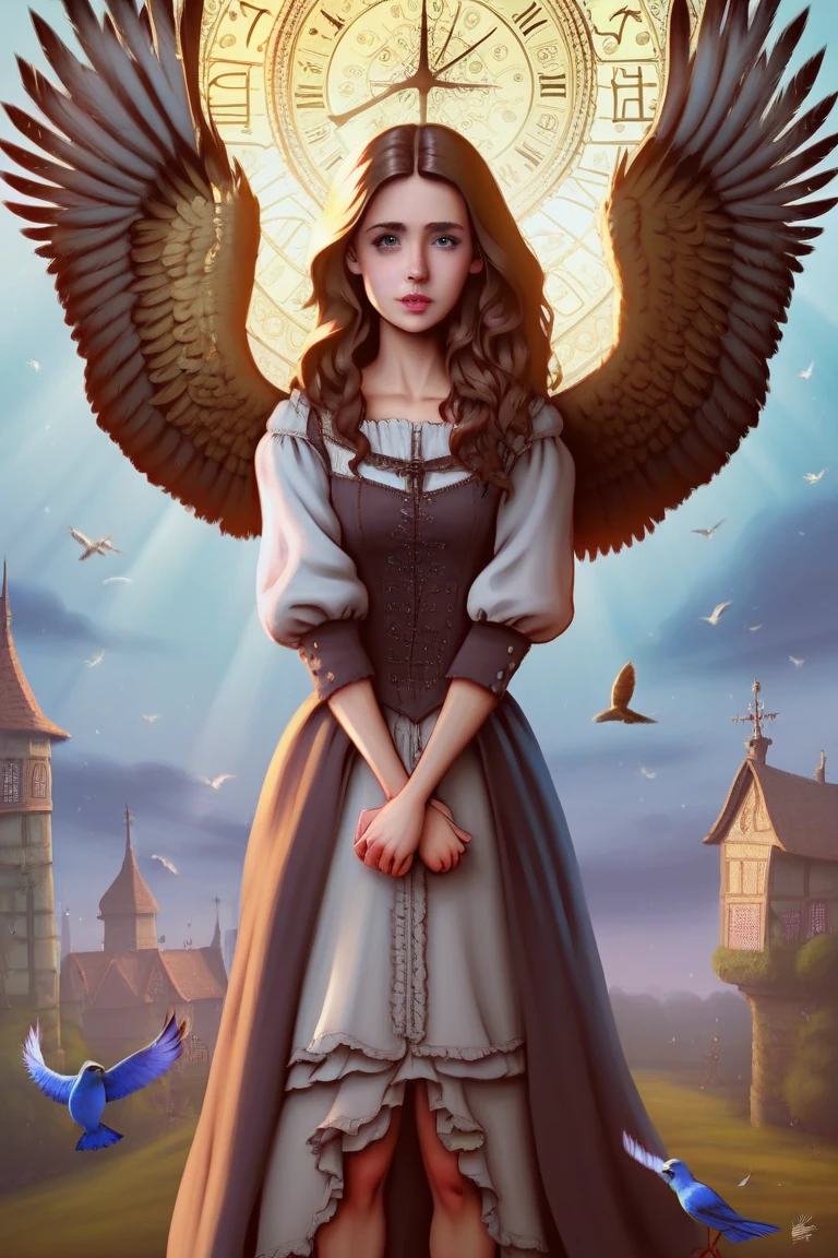 ((realistic: 1.5),((best quality)), ((masterpiece)),((detailed)) ((maximum sharpness)), ((details with enough quality)), Sophia is a girl of indigenous aspect, has a witch's lineage, was born in Scotland and is in a deserted street, at night, the sky shines and an angel appears to her tranquilizing a message, a call, ((angel descends from heaven)), ((the angel goes to her)), ((she gets a call)) --auto --s2
