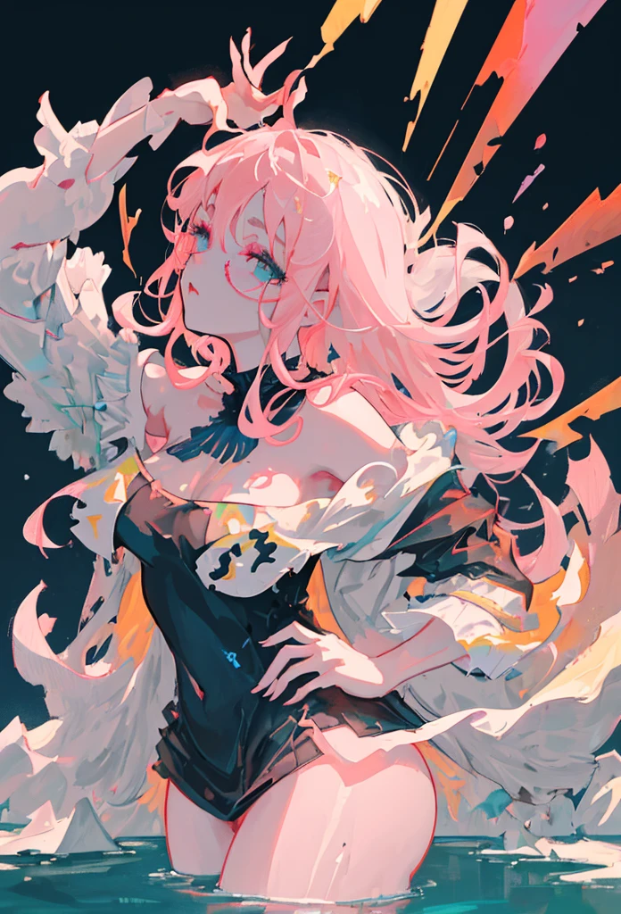 (Mastepiece), (Best Quality), Very detailed, 1 girl, (Full body solo shot:1.4), Perfect Face, beautiful girl, Very detailedな顔，(Long white hair:1.5)，(Pink eyes:1.4)，(Lots of butterflies々:1.2)、(Abandoned City、Plants、Flower Field:1.4)、(Lots of petals:1.3)、Fairy、mysterious、Fantasy、beautiful、beautiful