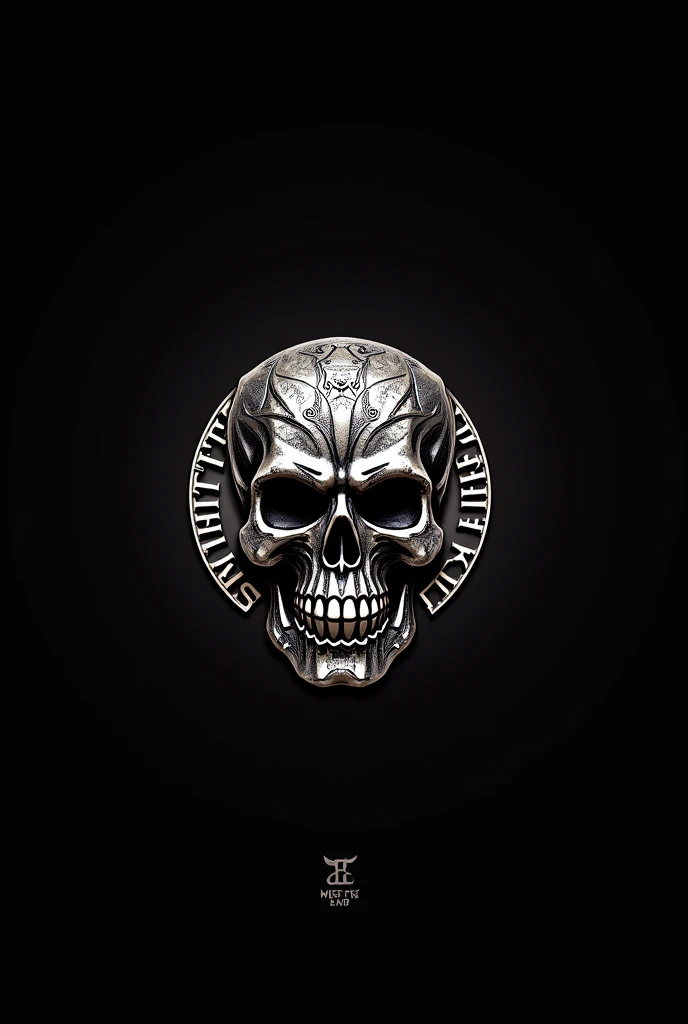 One Piece logo instead of bones that are motorcycle pistons in the skull