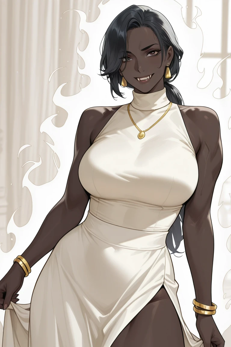 dark skin woman ready for date