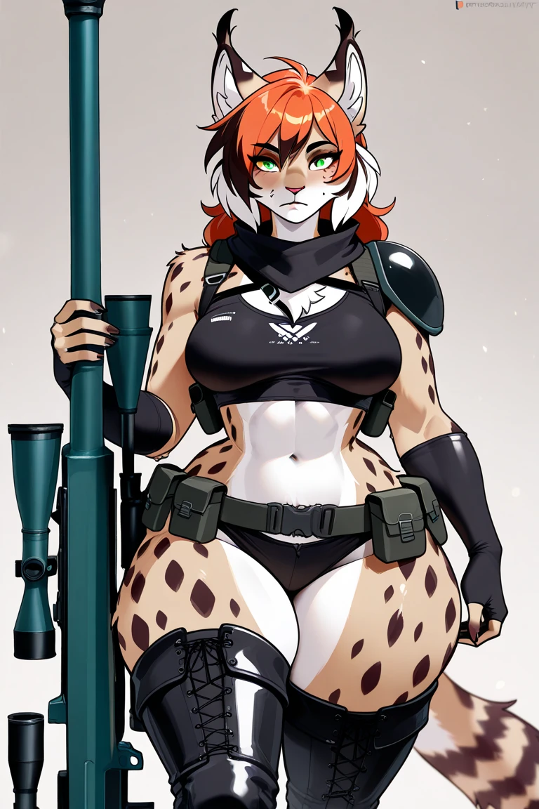 ((Plain background 1:2)) (Cammy White Street Fighter 6) Female full body standing straight symmetrical looking to the viewer RED full body armored (handcuffs, shackles, rerebrace, faulds, poleyn, gauntlets, leather collar choker) big belt under belly button, navel, belt over belly button ((hands on hips)) gantz suit armor torn apart