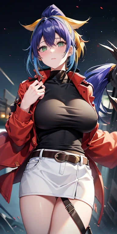 NSFW, masterpiece, 1 girl, nice, (((sex))), pussy, POVHipGrabCowgirl, hetero, vagina, shocked, (penis), 1 boy, sex, 壊す perfect face, expressive eyes, red eyes, embarrassing, sensual, cute, white short hair、break no_panties, despicable, ((gritting teeth、close one eye))