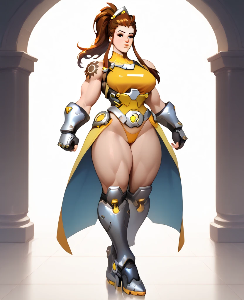 Vora, yellow eyes , long brown hair, braid,  solo,  looking at viewer,  cowboy shot, 
 VCArmor, toned, cameltoe,
night, fantasy, 
(insanely detailed, beautiful detailed face, masterpiece, beautiful detailed eyes, best quality)       <lora:Vora:0.8>