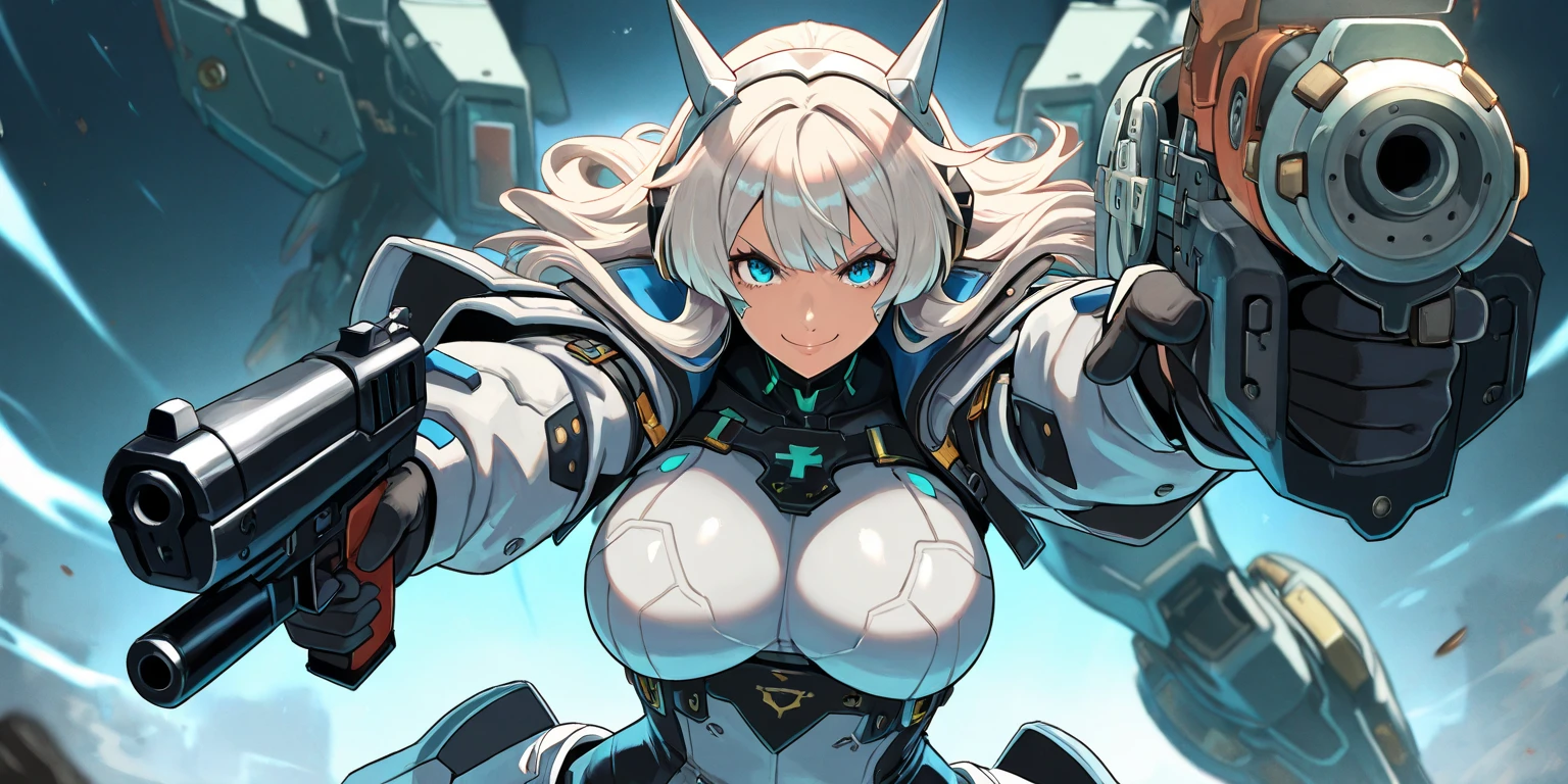 best quality, High Detail, 4k, Humanity, Robot girl, android face(metal), steel & Titanium leather, robot face(With Humanity Features), cybernetic eye(Hard eye circles, Clear pupils), 1 Girl, formal, Perfect hands(5 fingers), wig(wig), Large Breasts, bionic armor, full length, whole body, masterpiece body,