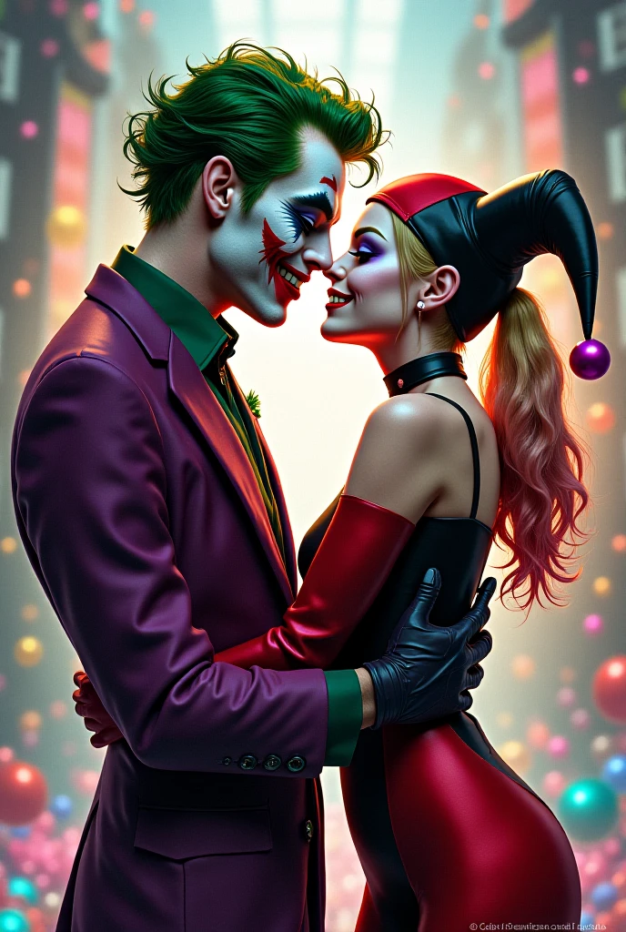 Harley Queen y Joker aura de corazónes