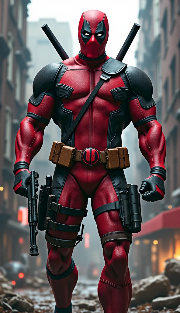 Giant bear dressed as Deadpool