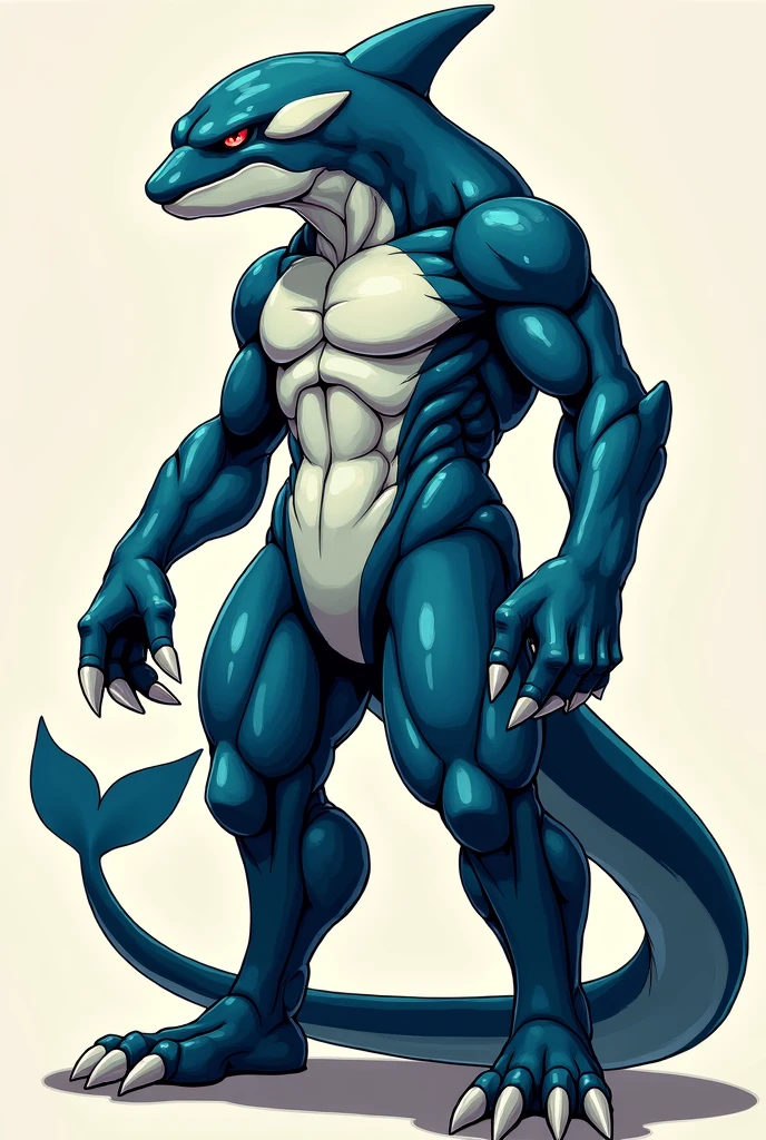 A muscular humanoid catfish grey wearing a speedo, cartoon style