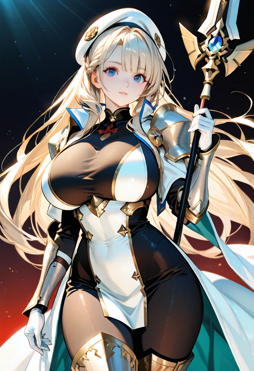 masterpiece, high quality, 4K, Beautiful design, Shiny, Award-winning photo, Very detailed, wonderful, The finer details, Absurd, Very detailed woman, Very detailed , Black Dress、Red eye contact lenses、Breast size D、I can see the chest、(One Girl) ,(((Dark skin)))、 Dynamic Angle , Official Art , Are standing , Bottom View
