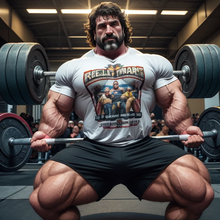 A Chinese bodybuilder，short detailed hair, Wear bright gold thong panties，Stand under the waterfall，There are rainbows, Short beard perfect figure with tattoos, Very huge and strong body, Bulging muscles, musculous, Very large pectoral muscles，Very sexy abs，The legs are muscular，Exposed Body，Tall and burly，Huge genital bulging area，Brightens oily skin，Muscular。