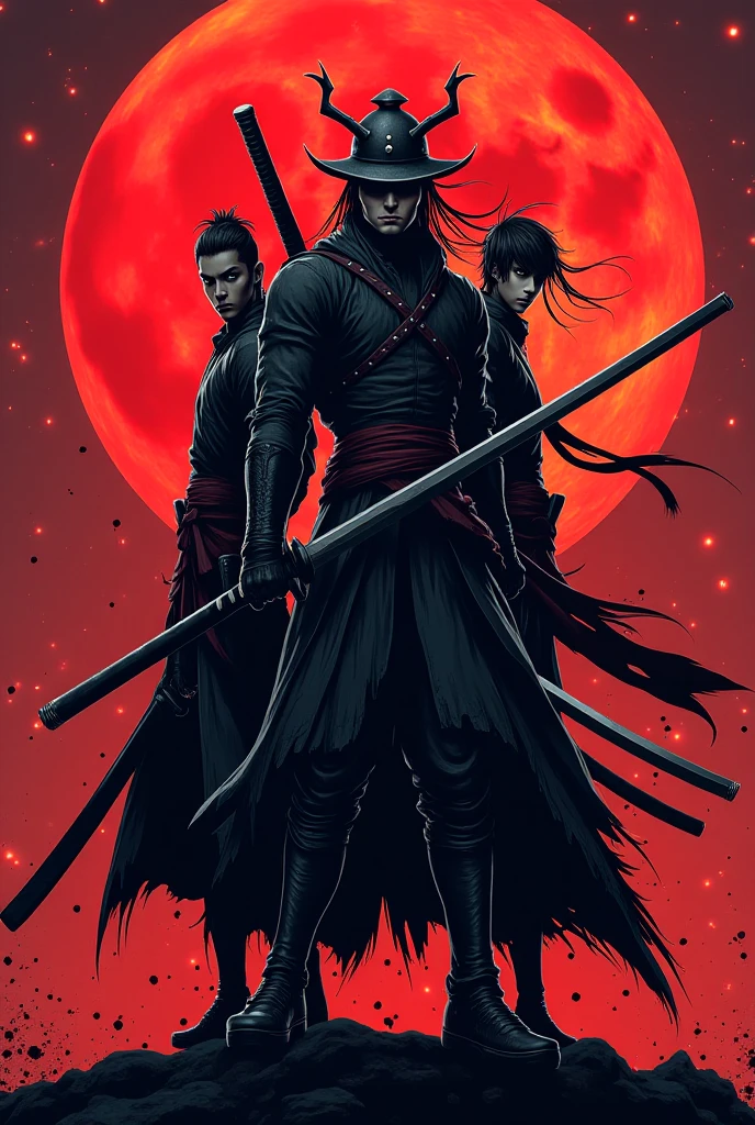 A Trickster Samurai, Hair (( Black )), Cheating Look , (( Mask in the Mouth)) , ((Power of Shadows)) , With Sword , In An Ancient Temple , (( Wine Eye )) , (((Cute Character)) , (Anime )) , ((Focus on Character)), (((Perfect)))