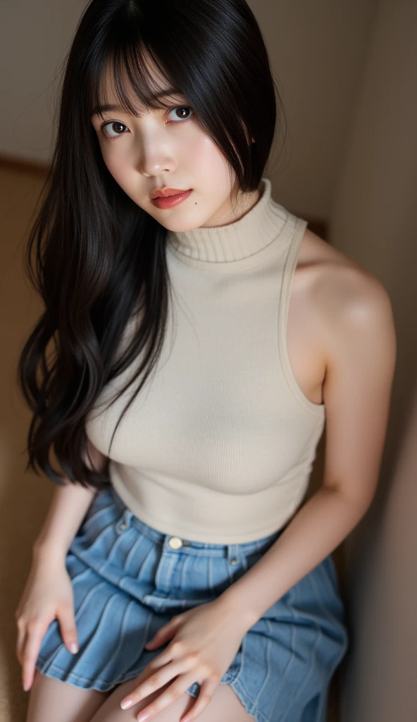 ((Lighting like fashion, Realistic lighting, Best Quality, 8K, masutepiece)), ((Clear focus:1.4)), BREAK ((Two kawaii girl, Two Women, Duo), Very Beautiful Women in their late 20s, Change face type randomly & Women's hair:1.2), BREAK (Perfect beauty, ((Very Porcelain Skin, Very Fair Skin, Fine and Beautiful Skin:1.2)), Super Smart, Faces with random and very beautiful details, Fine face, Symmetrical beautiful face, symmetrical beautiful eyes, (Fine Eyes Detail, (Large eyes)), Hyper Detail Eyes, Both eyes are synchronized, Focused Gaze, on focus, Look at us, Thin Lips, (Crimson Red Color Lipstick):1.4), BREAK ((7 Head-toll, (sloped shoulder, narrow shoulders, thin upper chest, Thin under the chest, thin waist))), (E cup, (Huge Breasts), Soft and Well-Shaped Breasts)), (Random Length Straight Hair with Bangs), (Exquisite beautiful facial features) BREAK ((Sleeveless, Turtleneck, Tight Summer Knit)), BREAK (Black Choker), slim figure, BREAK (Random emotions, Random poses conscious of body lines synchronized with emotions, randam angle, Random Location, Random position:1.2), (Bakery shopping), Double eyelids,