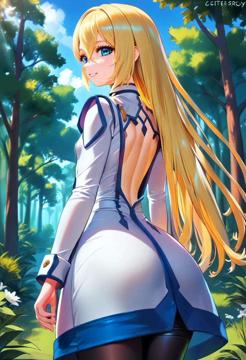 masterpiece: Teen Alice, in the middle of the forest wearing a long white dress, Delicate and graceful, dancing, swirling around, in the moonlight, lovely gaze, with bunny ears, best qualityer, 8K, anime styling