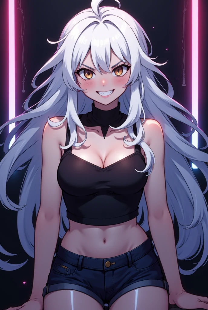 (realistic:0.4), 1girl, white hair, lappland \(arknights\), sports bra, black jacket, open clothes, scar across eye, abs, ((indoors)), animal ears,
(smile), 1girl, portrait, highres, superb, 8k wallpaper, extremely detailed, intricate, award-winning, hyper-detailed, hard lighting, intricate details, eyes focus, (illustration:1.1), highres, (beautiful face:1.15), trending on artstation, oripathy lesion \(arknights\),