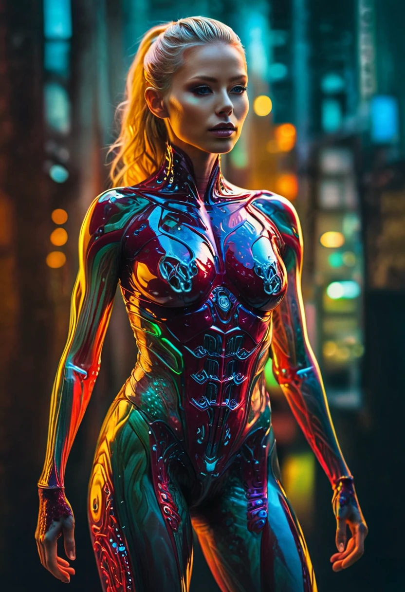 bioMechanical style Ultra detailed illustrations, Phantom Magical Creatures, (Translucent skin: 1.5), (with translucent body: 1.5) Ms. Schiff's Art, Neon, Light Particles, color, cmyk color, Backlight, Cyberpunk, close up, Mechanical, (whole body: 1.9), Dark background, View from top to bottom. blend of organic and Mechanical elements, Futurism, Cybernetic, detailed, complicated,Selective focusing, Miniature effect, Blurred background, highly detailed, Full of energy, View control,(Rich color:1.6),Crab