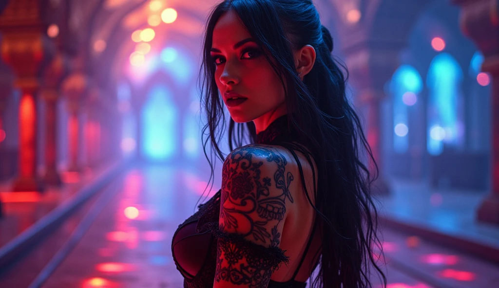 Korean sexy very beautiful woman, cutting throat of a boy ninja blindfold, sadistic bloody throat