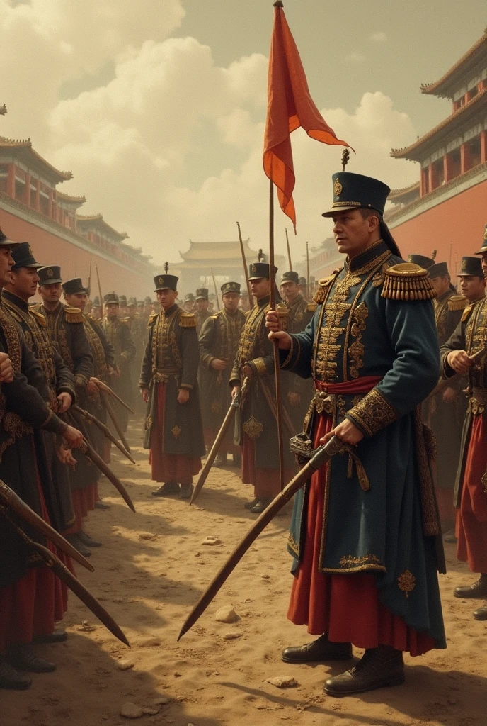 (best quality,4k,8k,highres,masterpiece:1.2),ultra-detailed,(realistic,photorealistic,photo-realistic:1.37),Japanese army troop, Nanjing city door wall, 1937 invasion

For this prompt, I would suggest the following Stable Diffusion prompt:

"A photograph of the Japanese army troop taken during the invasion of Nanjing in 1937. The image is of the highest quality, with a resolution of 4k or 8k, ensuring every detail is captured and displayed with utmost clarity. The atmosphere is ultra-detailed and realistic, evoking the hardships and gravity of the historical event. The soldiers are seen standing solemnly against the backdrop of the Nanjing city door wall, which adds a sense of historical significance a,Japanese army troop, Nanjing city door wall, 1937 invasion

For this prompt, I would suggest the following Stable Diffusion prompt:

"A photograph of the Japanese army troop taken during the invasion of Nanjing in 1937. The image is of the highest quality, with a resolution of 4k or 8k, ensuring every detail is captured and displayed with utmost clarity. The atmosphere is ultra-detailed and realistic, evoking the hardships and gravity of the historical event. The soldiers are seen standing solemnly against the backdrop of the Nanjing city door wall, which adds a sense of historical significance and context to the scene. The lighting is carefully portrayed to enhance the realism and create a compelling visual impact. The colors are vivid, accurately representing the era and the somber mood of the moment. The prompt aims to create a powerful and emotionally charged image that captures the essence of that historical period and highlights the sacrifices and struggles faced by all those involved."

Keep in mind that the prompt can be adjusted and expanded based on specific requirements or preferences. The above suggestion provides a comprehensive description that includes the main subject, material, additional details, image quality, art style, color palette, and lighting.