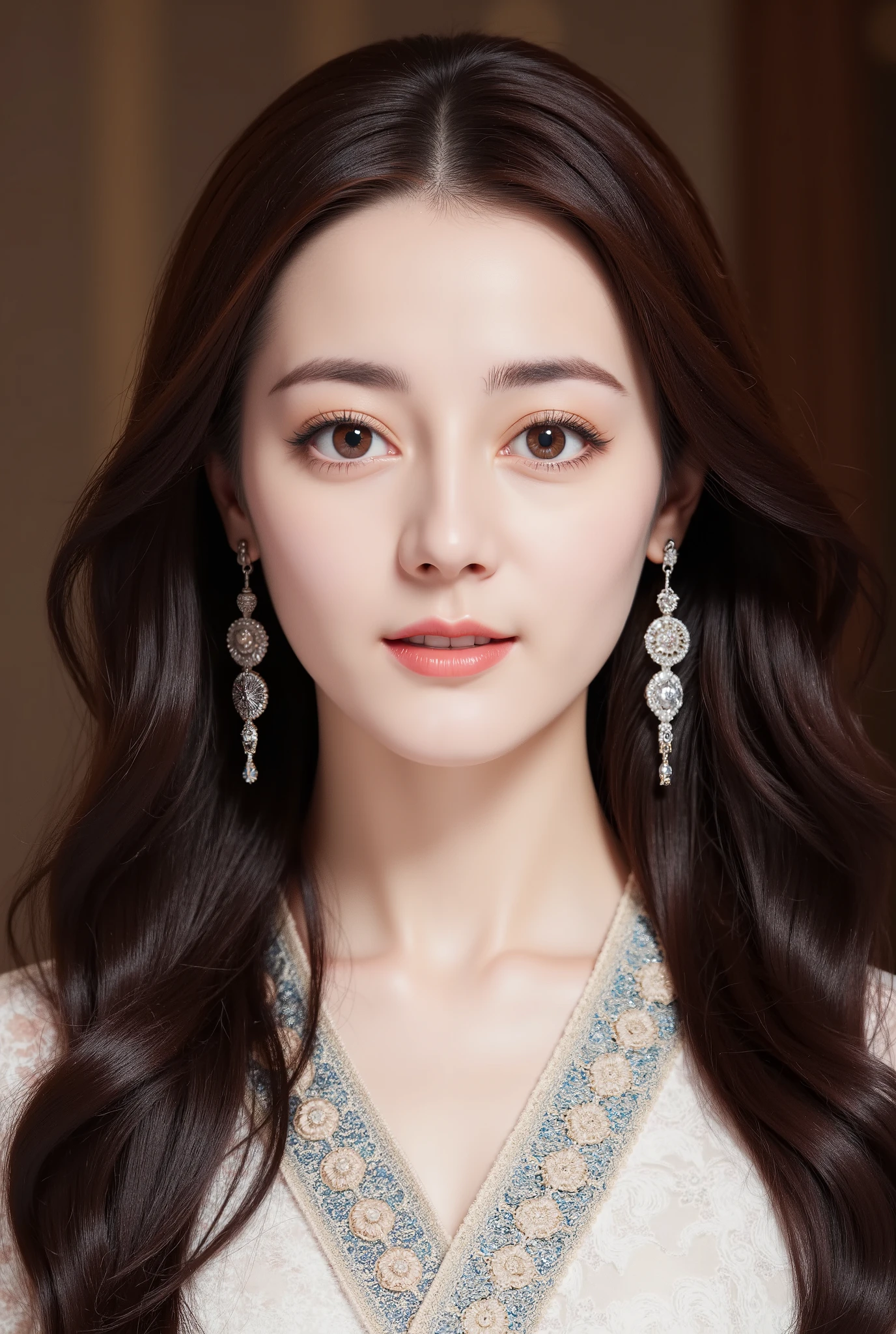 (masterpiece), breathtaking ancient woman, (ancient dress), (close up portrait), neat and ordery hair, (frontal view), highlighted intricate details, ultra detailed facial features, harmonious color palette, showcasing grace and beauty, winning award quality, (symmetric face), (symmetric body), ultra-detailed, 8K resolution, capturing cultural essence in exquisite artistry, serene and enchanting ambiance.