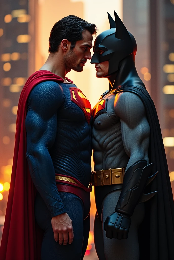 Batman grabbing Superman&#39;s penis