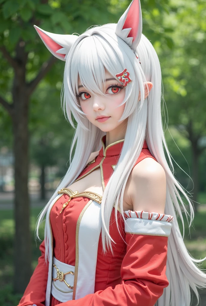 (RAW photo, best quality, masterpiece:1.2), (realistic, photo-realistic:1.4),(masterpiece:1.4),(best quality:1.4),1girl, solo, :d, animal ear headphones, animal ears, arms up, bangs, blush, bodysuit, breasts, bunny pose, clothes writing, covered navel, cowboy shot, cropped jacket, fake animal ears, gloves, outdoor,morning,snow, hair intakes, headphones, impossible bodysuit, impossible clothes, jacket, large breasts, latex, latex bodysuit, long hair, long sleeves, looking at viewer, large breasts, multicolored gloves, open mouth, pink bodysuit, pink eyes, red eyes, red jacket, shiny clothes, shrug \(clothing\), sidelocks, skin tight, smile, thigh gap, thighs, twintails, very long hair, white gloves, white hair,alice \(nikke\),(shiny skin),realistic,