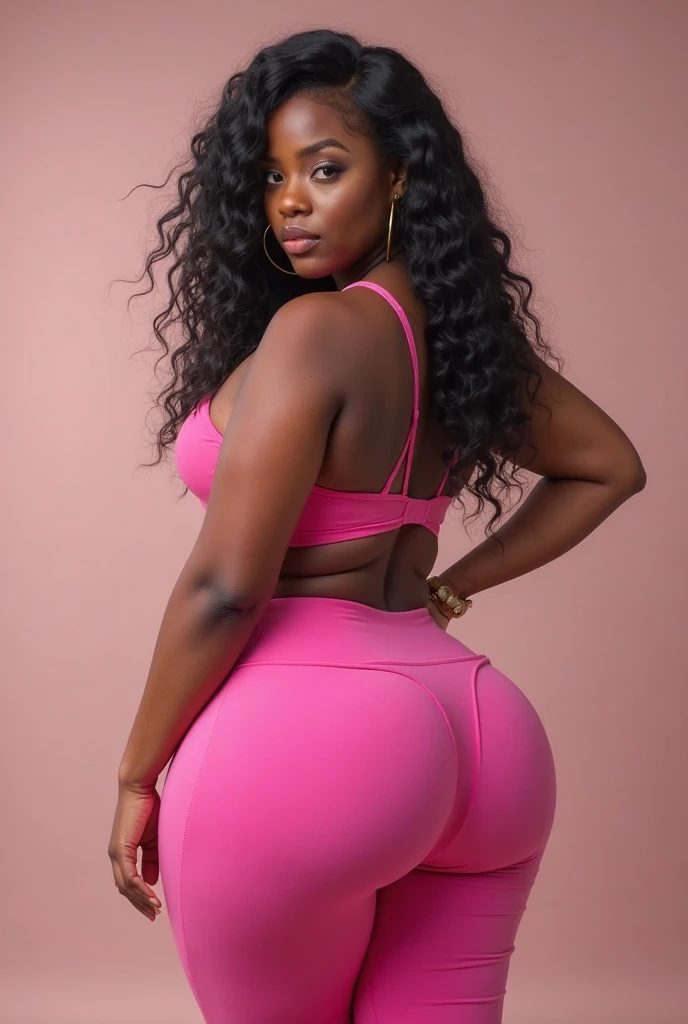 Rapper Nicki Minaj wearing jean shorts posing in mirror fat butt
