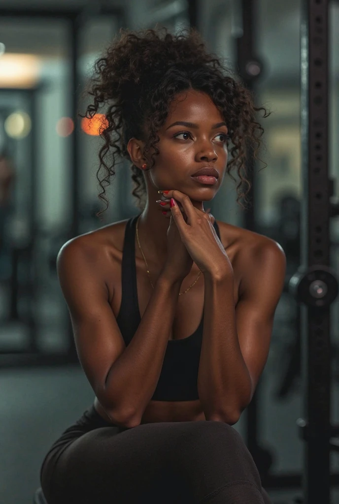 African girl the Gym motivation full and so sexy