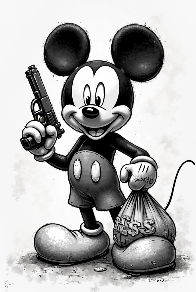 cyberpunk comic, cyberpunk illustration in black and white, Jiminy Cricket with his eyes reddened by smoke, smoking a joint, dense smoke comes out of his joint. He is next to Pinocchio. Pinocchio is lying in a corner with an empty whiskey bottle. The characters seem drunk. an ultra detailed image in 8K.