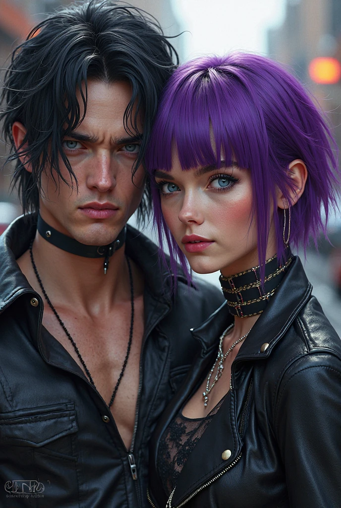 blue haired rocker,and rocker with big green hair