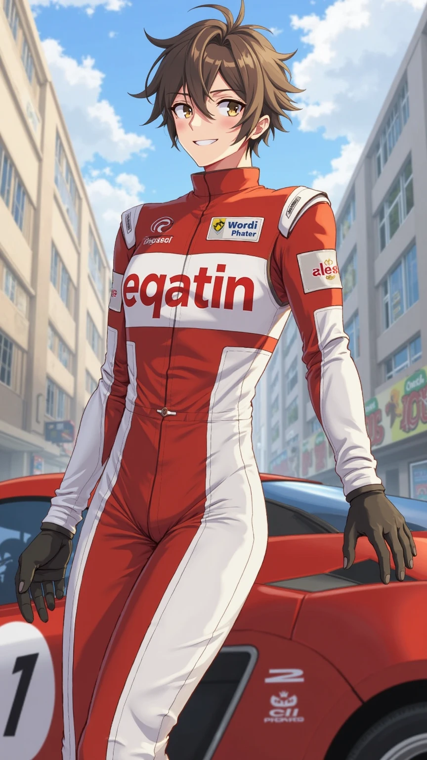 animation, Highest quality, Highest quality, High quality illustrations, masterpiece, Ultra-high resolution, Detailed Background, cyber cafe, Graffiti art on the wall, Absurd, Perfect Anatomy, performance, Good lighting, Shadows in the movies(kemono, Furry Personifi猫ion), Blueskin, Red Rubber Suit, latex, neon, neonライト, neonカラー, Racing Suits, Cyber Suit, White Leather Half Jacket, cyber punk, male, null bulge