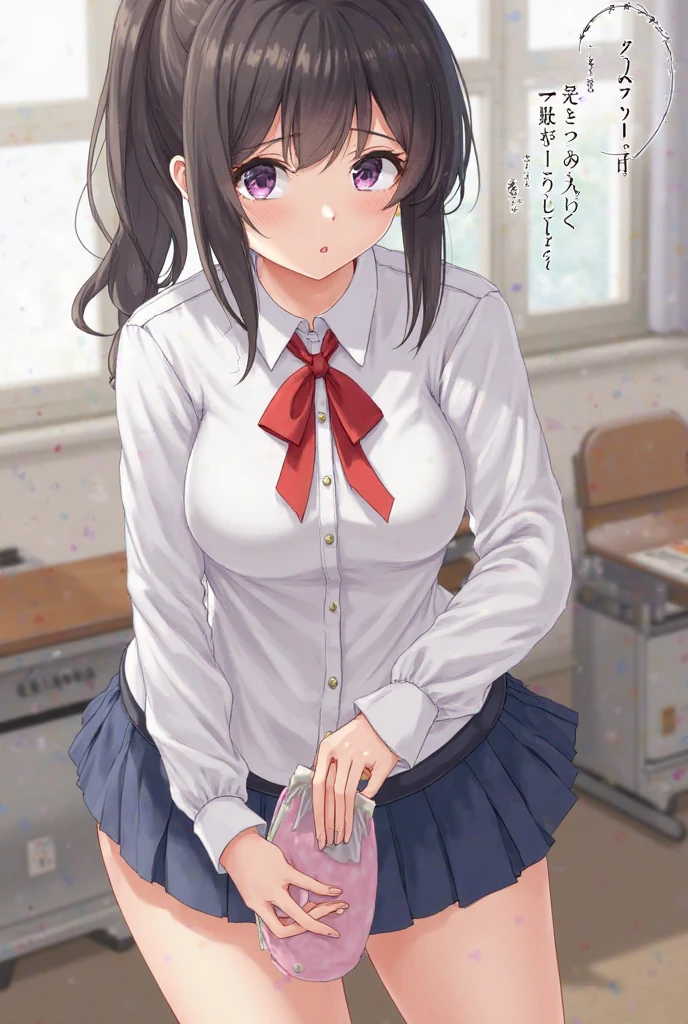 Mischievous and playful girl ,big brest,,Tongue out,slaves,Saliva, droolng, All sweaty, Covered in sweat,School uniform,crass room,Japanese JK