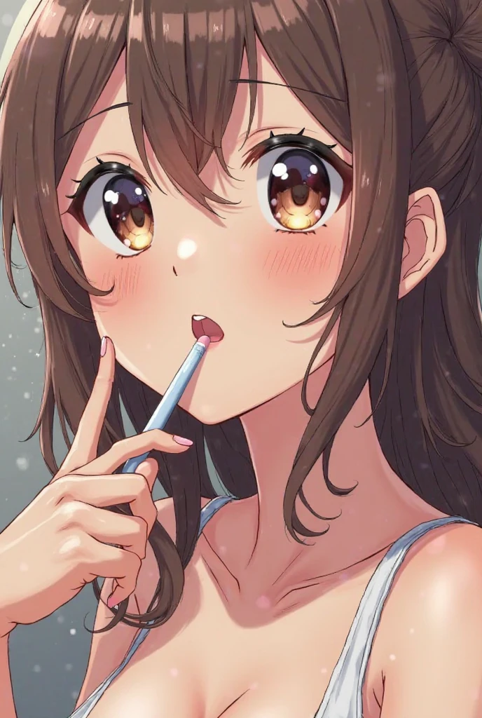 1 fille, nude, brown, sucking,
