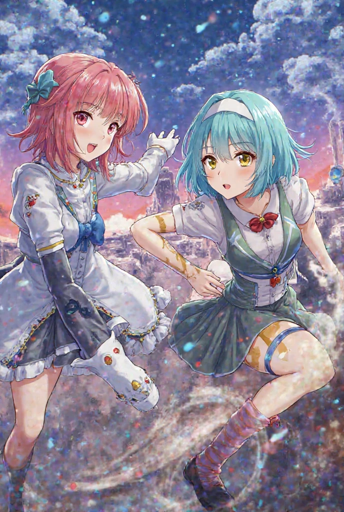 girl with、I'm with a cute cat((Cute Cat 1.5))、Pink hair(rainbow-colored hair)