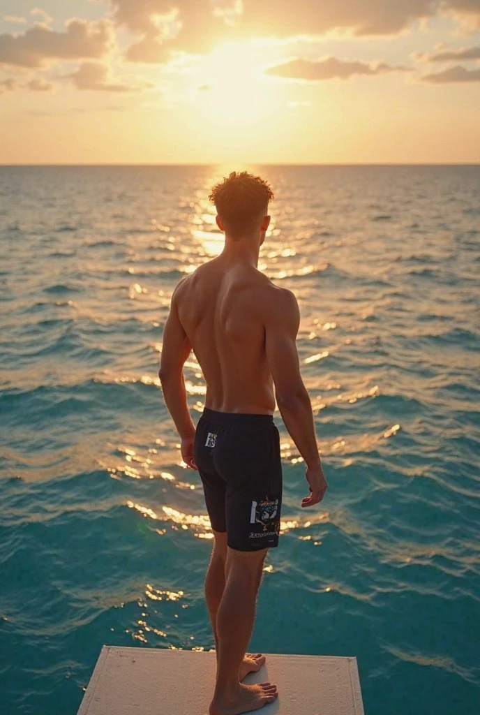 Naked, muscular boy, big fat penis, ((realistic penis)), red hair, on the beach, sitting in the sand, masturbating