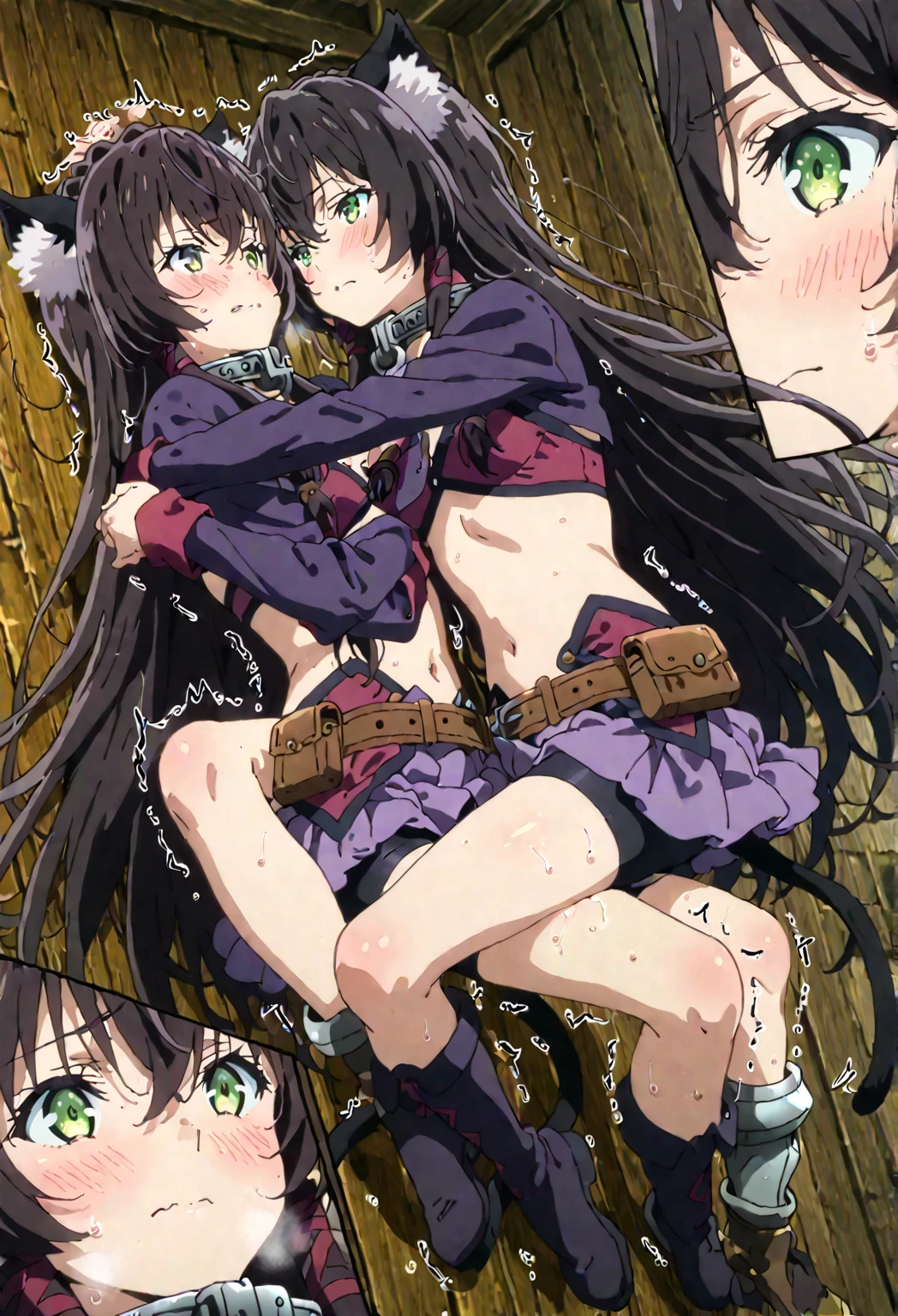 NSFW,masterpiece,Highest quality,High resolution,Super detailed,Yukinoshita Yukino\(My Youth Romantic Comedy is Wrong as Expected\),Black Hair,Long Hair,Light blue eyes,High quality sexy micro bikini,Halter neck,Cat ears headband,Cat's Tail,Small breasts,Face in love,Embarrassed,blush,(Ahegao),beach,Palm tree,Beach parasol,Beach House,(Big man),Pick up a girl,Cat Pose,Spread your legs,Erect nipples,(Squirting),Spectacle,(Sex slave),(Having sex),Insert,Creampie,From the side