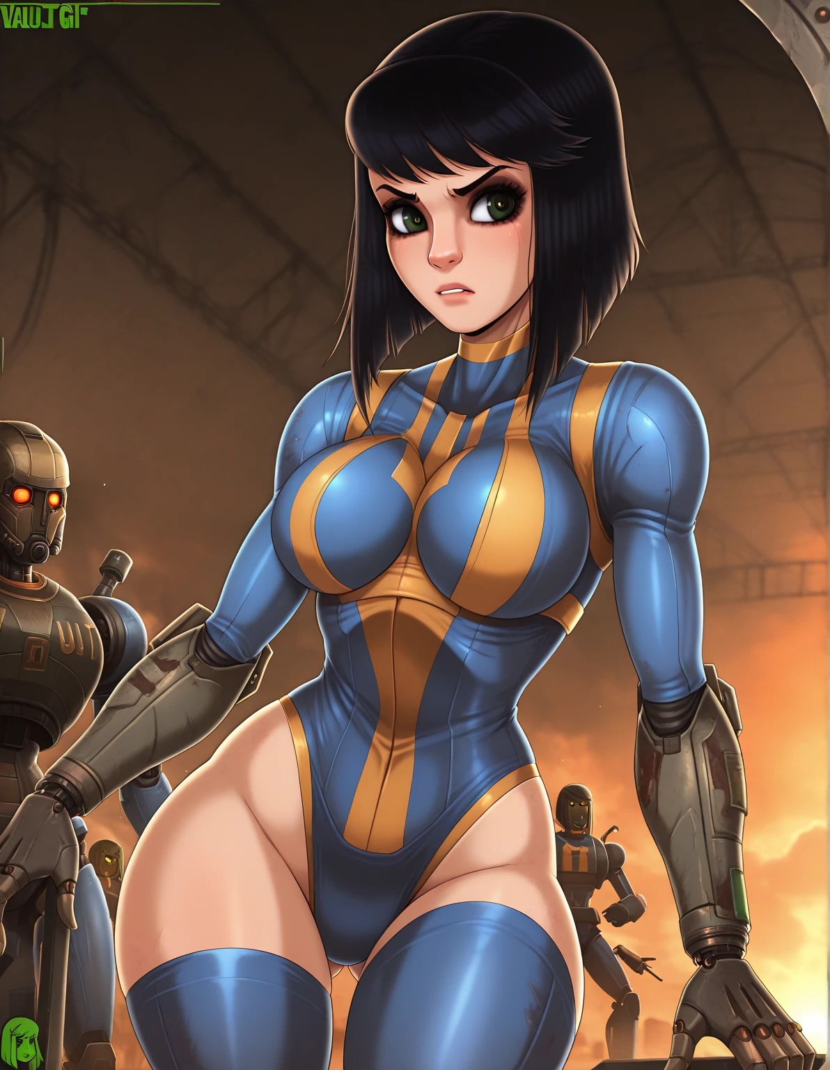 gorgeus space cadet girl, capacete, rebreather branco e laranja, olhos verdes profundos amendoados, cabelo loiro curto, seios enormes perfeitos, quadris largos, coxas musculosas, muscular arms, Barriga sexy, huge huge camel toe, space, spaceship, Ultra HD, retina, obra de arte, Anatomicamente Correto, pele texturizada, detalhes altos, premiado, Melhor qualidade, 8k, alto,( holster, gun holster, bondage gear, armwear, legwear, Choker, black gloves, elbow sleeves, yellow headband, leather jacket, pantyhose, harness, belt with pounches,), shirtless, bottomless, shaved pussy, pussy visible through clothes, see-through pantyhose, pussy visible though pantyhose, nipples visible, large breasts, wide hips, thick thighs,
