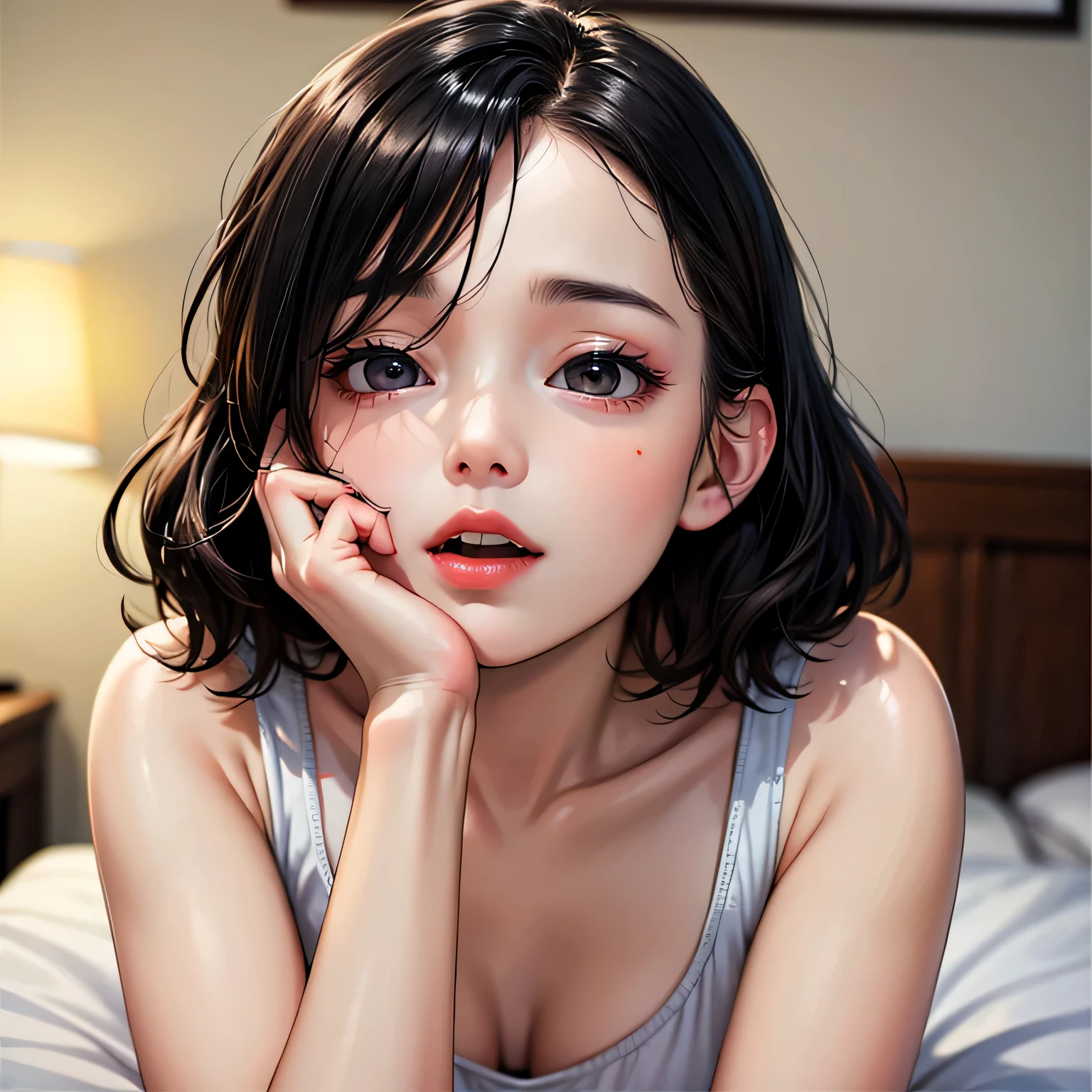 (masterpiece, best quality:1.2), noodle (gorillaz), black hair, 1girl, black eyes, bangs, parted lips, breasts, small breasts, bob cut, absurdres, highres, 4k, ray tracing, perfect face, perfect eyes, intricate details, highly detailed, top-quality, (BlowJobFullQuiron style),
1girl, 1boy, hetero, penis, solo focus, mole, sweater, lips, pubic hair, uncensored, erection, oral, fellatio, male pubic hair, realistic, pink sweater
,