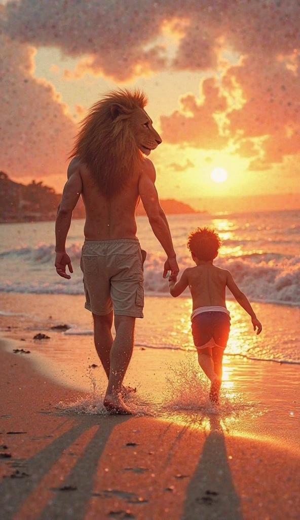 Un lion de mer se tient debout sur ses pattes arrière comme un humain sur une plage de sable ensoleillée, profitant de la lumière du soleil.