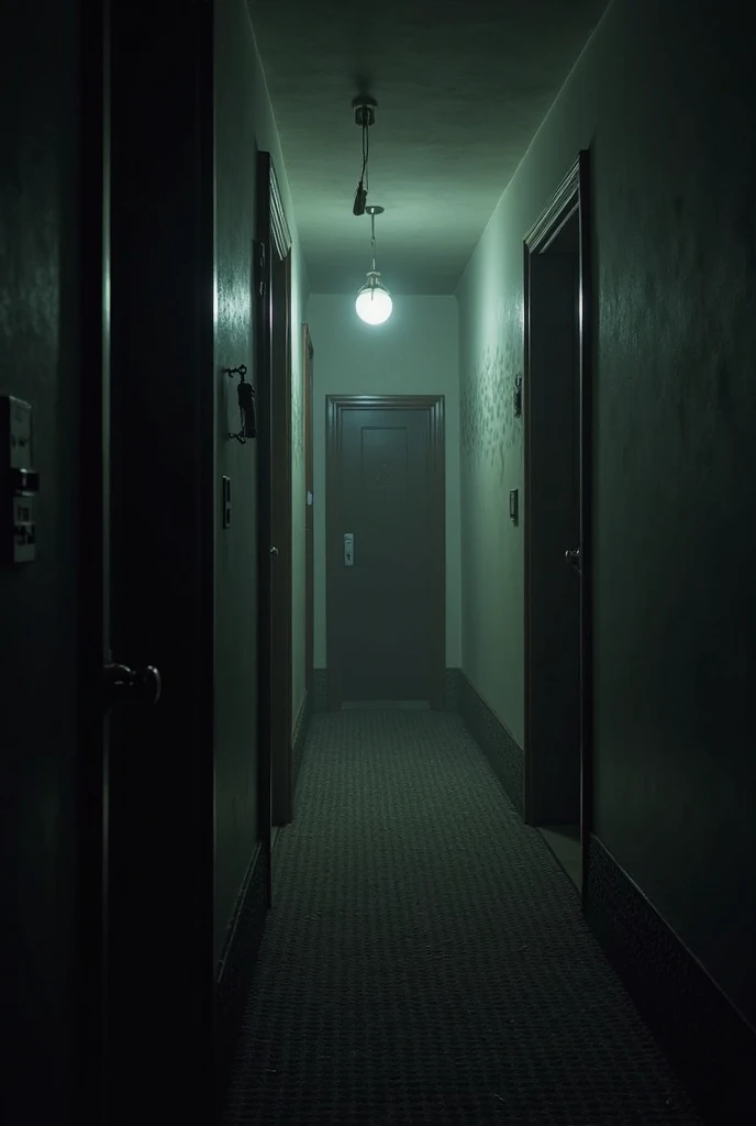 Dim corridor with exit sign and clock, Corridor of Shining Hotel, In the hotel corridor, the scary empty liminal spaces, Dark corridor, Walking down a dark corridor, Dark corridor, Spooky Spooky Liminal Space, unsettling creepy liminal space, Long, dark corridor, Liminal Space Corridor, Haunted spaceship corridor, Spooky liminal space