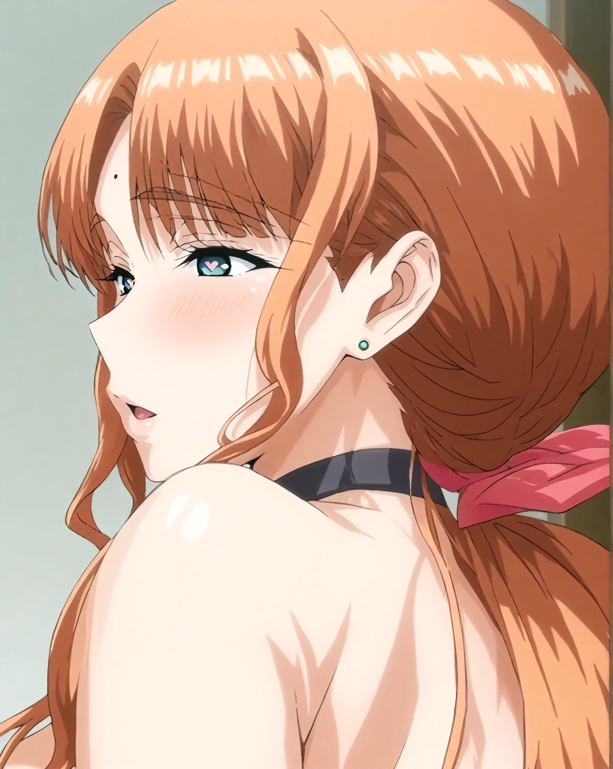 (masutepiece, Best Quality, High resolution:1.5, anime colours, megami magazine:1.2, anime poster style, anime keyvisual, sharp, 8k, photorealistic), (nsfw, from front), (beautiful eyes:1.5, beautiful face), YUUKI ASUNA, 1girl, solo, blush, (orange Long Hair), blush, (hanging largest breasts:1.5, nude, nipples), (back, vaginal, sex:1.5, standing, from side), (bent over, upper body, looking to the side, hands on wall), (Perfect detailed Anatomy, beautiful detailed hair, perfect detailed body:1.2, shiny skin), (thick outline, Beautiful outlines, black outlines),