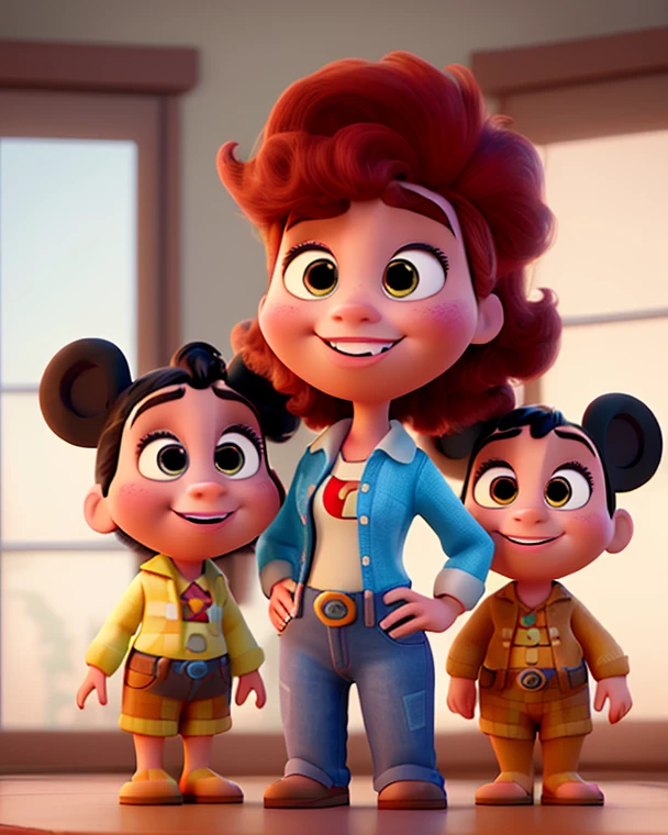 Three Disney Pixar-style s , High quality,  best quality 